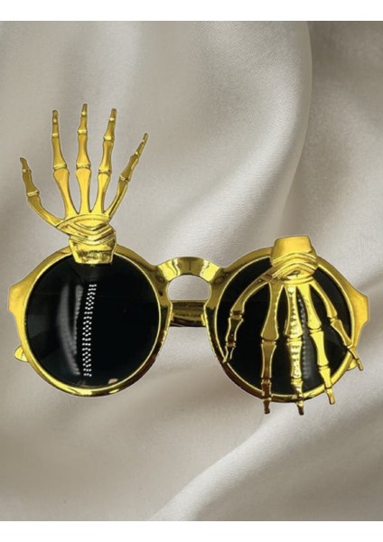 Parti Gözlükleri İSKELET TEMALI PARMAKLI GOLD