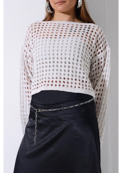 Pınkmark Kadın Gümüş Zincir Kemer PMKM25637