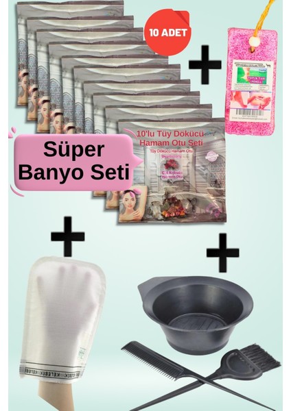 Doğal Hamam Seti: Ot Toz, Tarak, Fırça, Kesesi ve Topuk Taşıyla Bakım Keyfi fiyatları