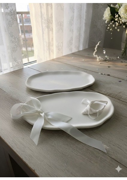 Söz Nişan Tepsisi Dekoratif Sunumluk Çok Amaçlı 2'li Tepsi fırsatları