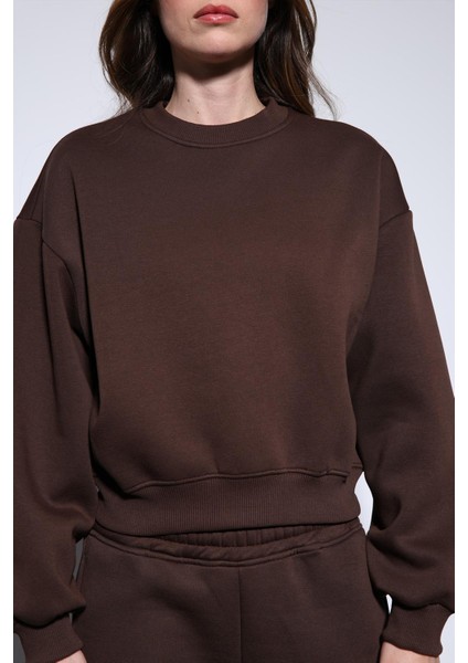 Kahve Basic Kadın Sweatshirt indirimleri