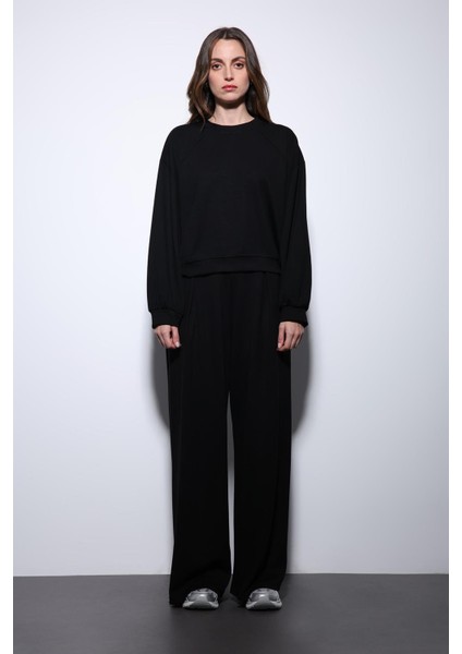 Siyah Geniş Paça Relaxed Kadın Takım fiyatları