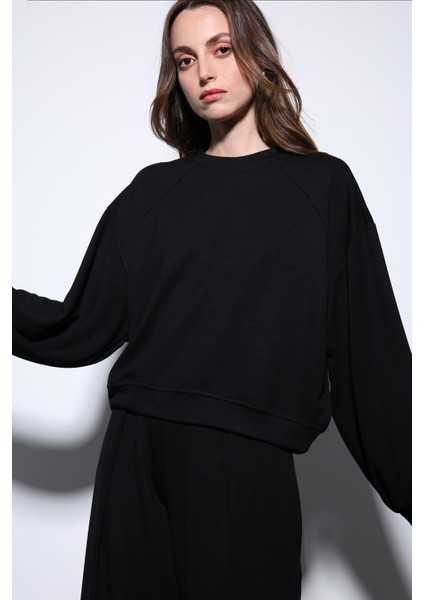 Siyah Geniş Paça Relaxed Kadın Takım