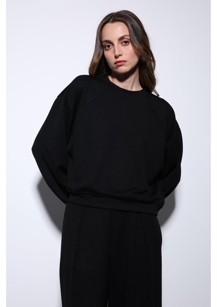 Siyah Geniş Paça Relaxed Kadın Takım