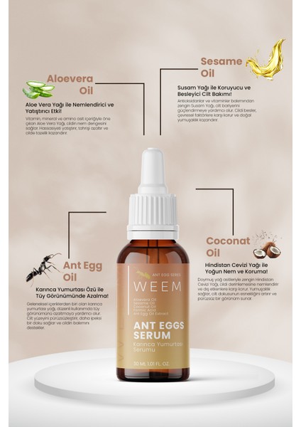 Doğal Tüy Azaltıcı Serum 30 Ml, Karınca Yumurtası Yağı Içerir, Uniseks Kullanım modelleri