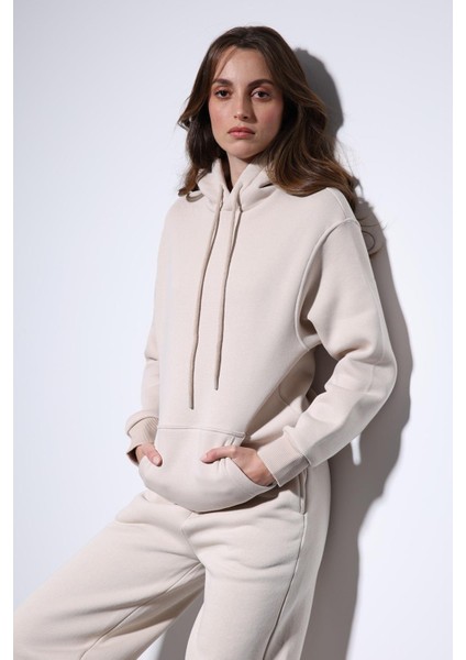 Taş Kapüşonlu Basic Kadın Sweatshirt modelleri