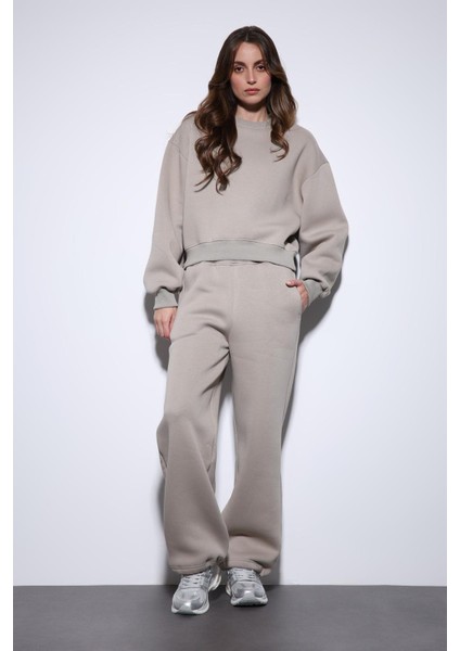 Açık Vizon Basic Kadın Sweatshirt fiyatları