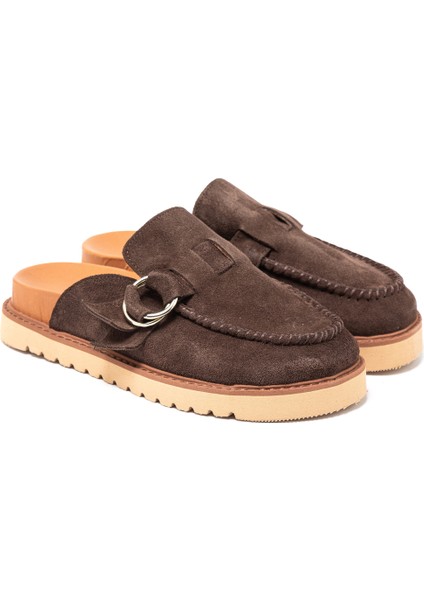 Kadın Terlik RC-26Y-180-59084 John May Kahve Süet modelleri