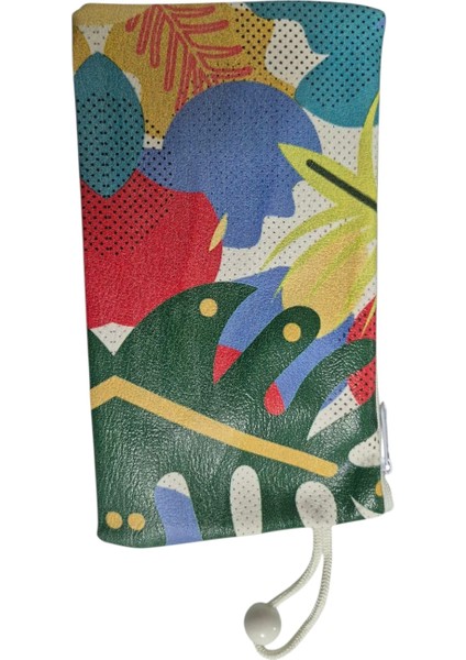 Çiçek Baskılı Fermuarlı Akrilik Bez Cüzdan indirimleri