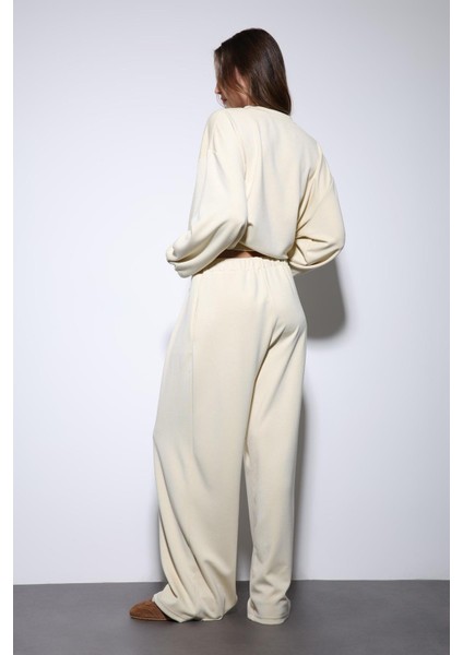 Sarı Geniş Paça Relaxed Kadın Takım