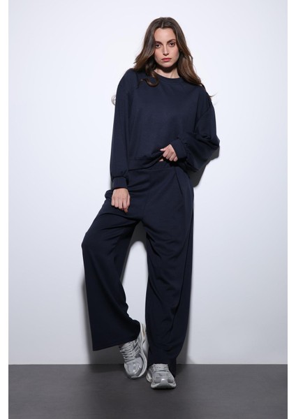 Lacivert Geniş Paça Relaxed Kadın Takım fiyatları