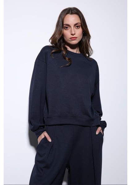Lacivert Geniş Paça Relaxed Kadın Takım