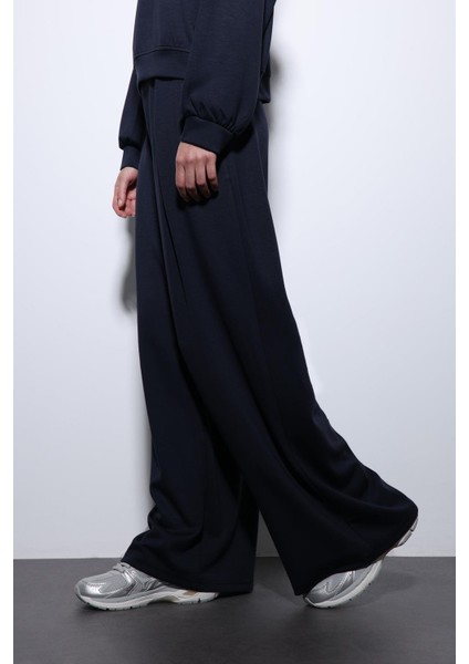 Lacivert Geniş Paça Relaxed Kadın Takım