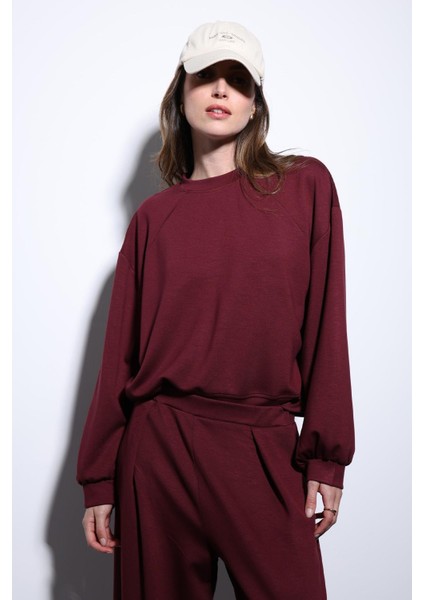 Bordo Geniş Paça Relaxed Kadın Takım fırsatları