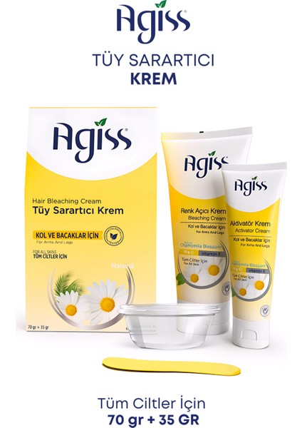 Tüy Sarartıcı Krem 70 gr ve 35 Gr, Parlak ve Doğal Görünüm Sağlayan Ürün