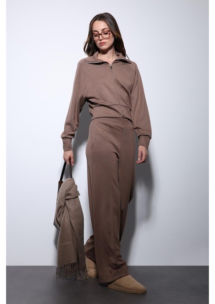 Bej Fermuarlı Kadın Eşofman Takım fiyatları