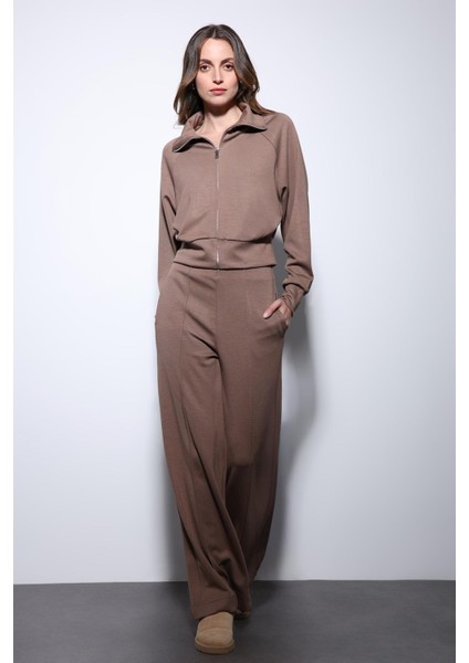 Bej Fermuarlı Kadın Eşofman Takım fırsatları
