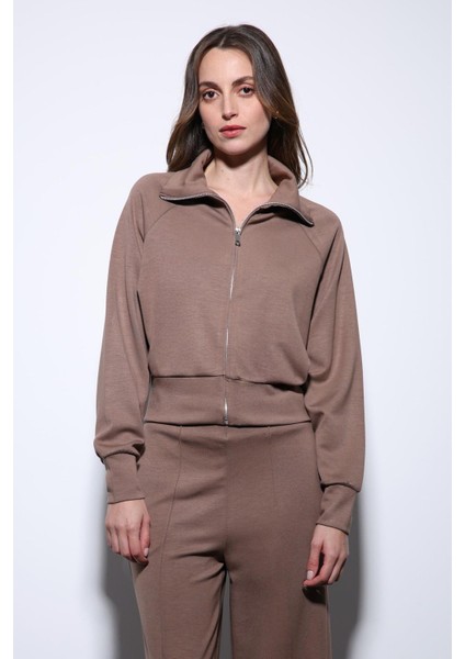 Bej Fermuarlı Kadın Eşofman Takım indirimleri