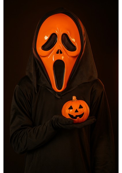 Halloween Maske Çığlık Arkası Tüllü Turuncu indirimleri