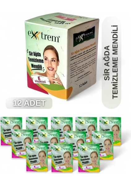 E Vitaminli Ağda Sonrası Temizleme Mendili – 12 Adet, Ferah ve Hassas Temizlik