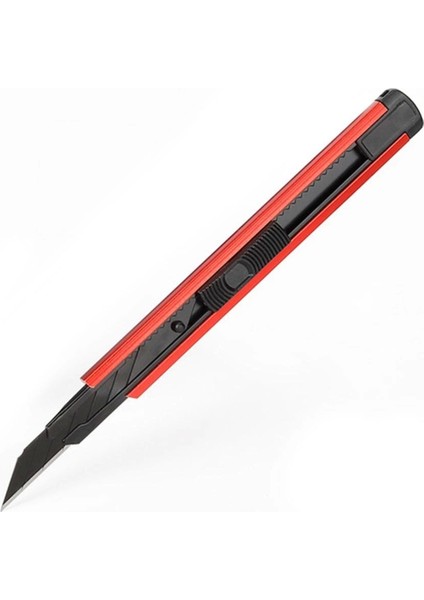 Küçük Alüminyum Kasa Cep Askılı Maket Bıçağı 9mm Kırmızı