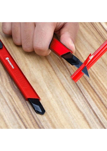 Küçük Alüminyum Kasa Cep Askılı Maket Bıçağı 9mm Kırmızı