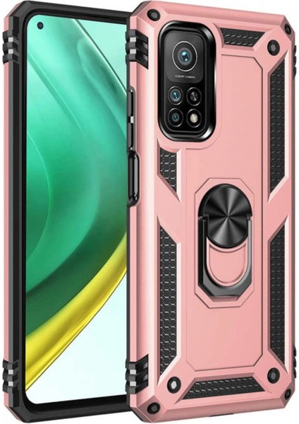 Xiaomi Mi 10T Pro Kılıf Sofya Yüzüklü Silikon Kapak - Rose