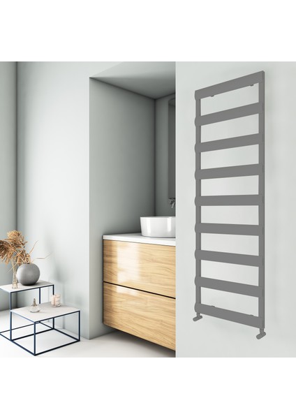 Alya Bath 0700*0475*05/MAT Eloksal/standart Bağlantı (Iki Yan Alt-Üst Çapraz)/alüminyum Havlupan/banyo Radyatörü