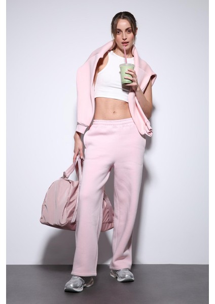 Pembe Basic Kadın Sweatshirt