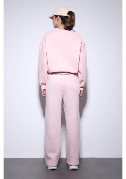 Pembe Basic Kadın Sweatshirt