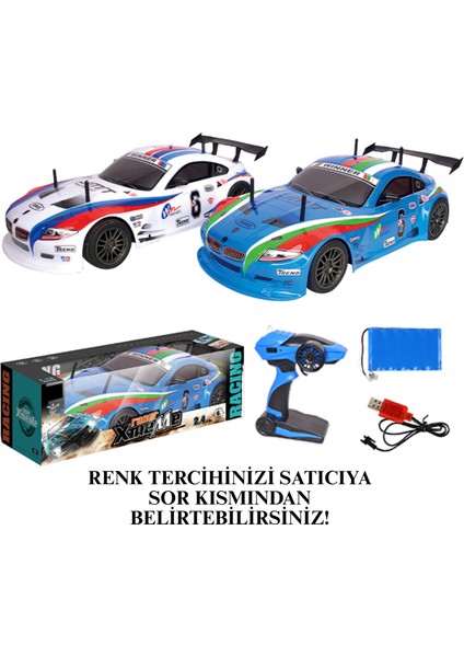Oyuncak 1:10 Ölçek 2.4 Ghz Uzaktan Kumandalı 25 Km Hız Yapan Yarış Arabası Full Fonksiyon Drift Atan 44 cm modelleri