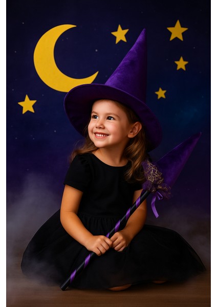 Halloween Cadı Süpürgesi Tüllü Mor modelleri