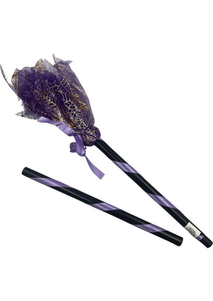 Halloween Cadı Süpürgesi Tüllü Mor fırsatları