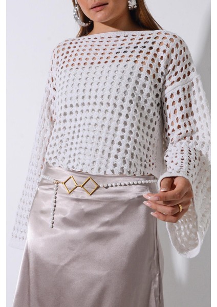 Pınkmark Kadın Gold Baklava Figürlü Inci Zincir Kemer PMKM25627 indirimleri