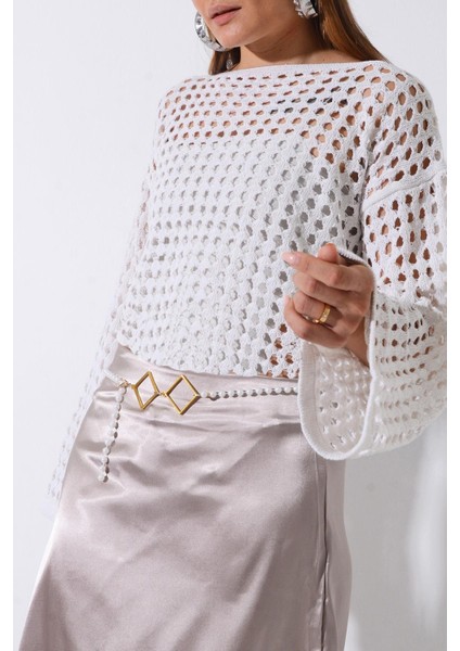 Pınkmark Kadın Gold Baklava Figürlü Inci Zincir Kemer PMKM25627