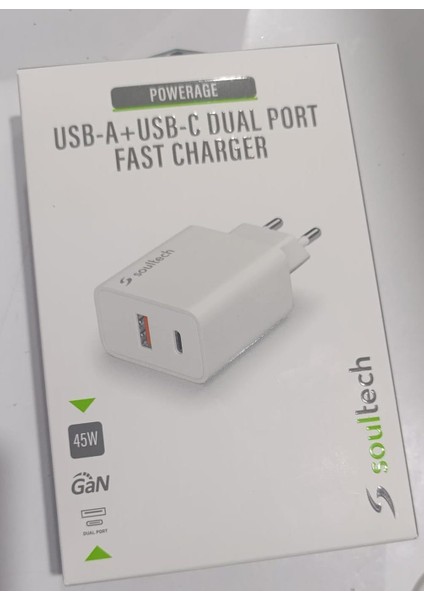 Usb-A+Usb-C Dual Port Fast Charger