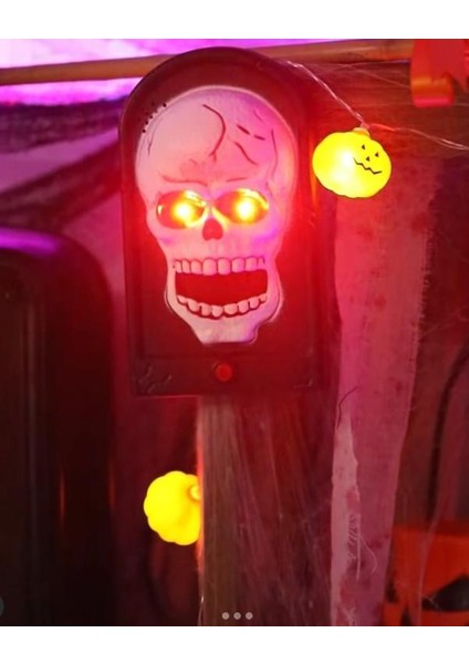 Halloween Cadılar B Kurukafa Kapı Zili Işık-Ses-Ha fiyatları