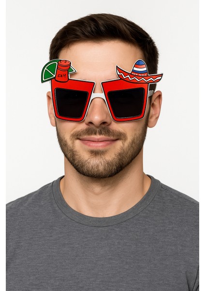 Parti Gözlük Meksika Şapkalı Kırmızı tekila-limon indirimleri