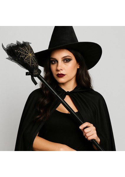 Halloween Cadı Süpürgesi Tüllü Siyah modelleri