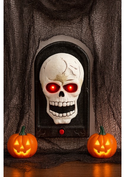 Halloween Cadılar B Kurukafa Kapı Zili Işık-Ses-Ha indirimleri