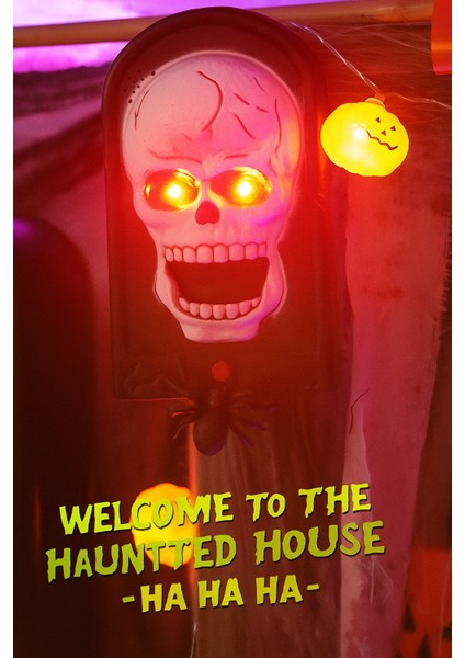 Halloween Cadılar B Kurukafa Kapı Zili Işık-Ses-Ha