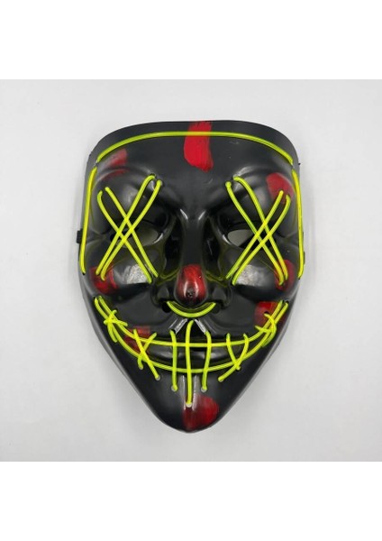 Halloween Cadılar Bayramı Maske Vendetta Neon Açık Yeşil Işıklı Parti Maskesi fiyatları