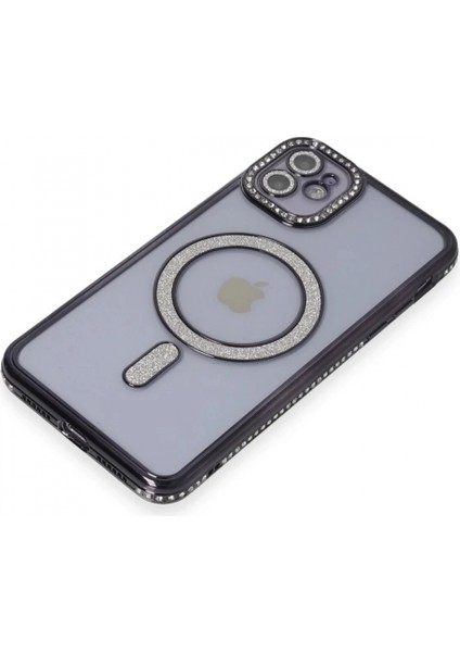iPhone 11 Kılıf Joke Simli Magneticsafe Kılıf - Siyah fırsatları