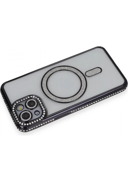 iPhone 14 Kılıf Joke Simli Magneticsafe Kılıf - Siyah fiyatları