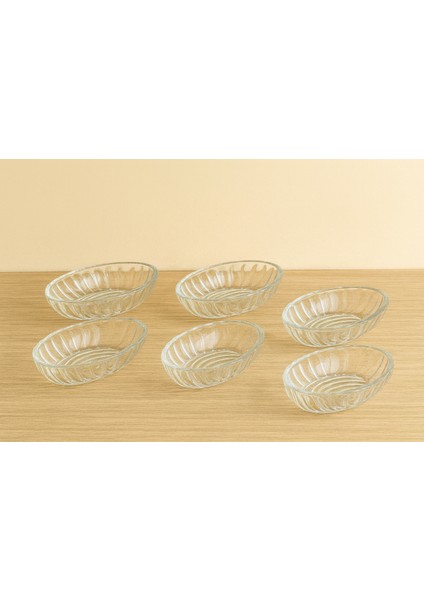 6'lı Oval Kahvaltılık Sunumluk Çerezlik Cam Kase fiyatları