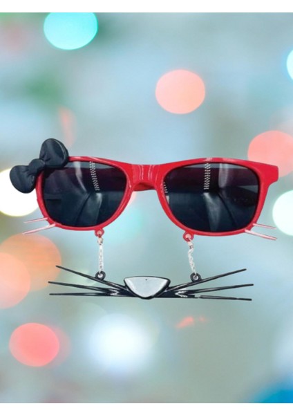 Parti Gözlükleri KEDİ MODELİ KIRMIZI fiyon bıyıklı indirimleri