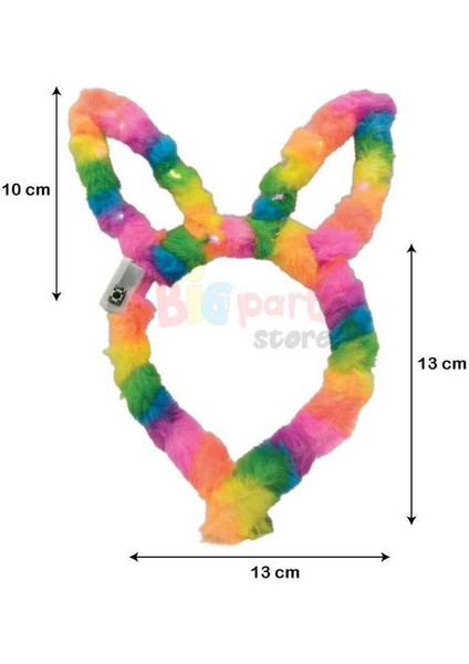 Taç tavşan kulaklı ışıklı RENGARENK