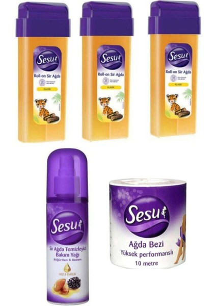 Kartuş Roll-On Ağda Seti, Yağ ve Bez ile Güzel ve Pürüzsüz Cilt