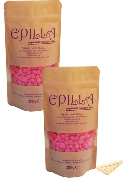 Pudralı Boncuk Ağda 250G x 2, Toplam 500G, Kolay ve Hijyenik Kullanıma Uygun