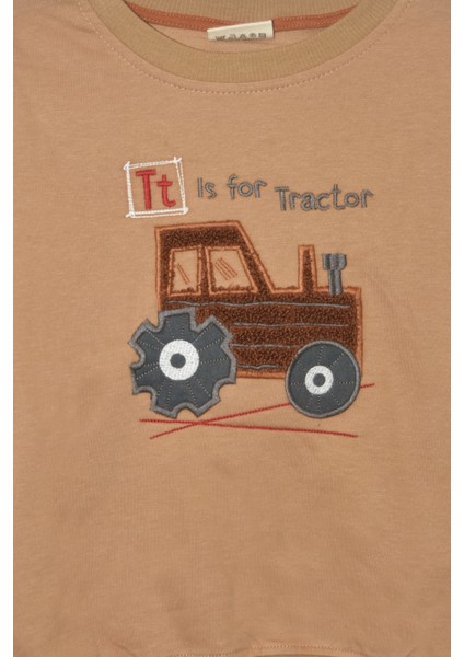 Erkek Çocuk %100 Pamuk Traktör Nakış Süzeneli Sweatshirt 2151-1 modelleri
